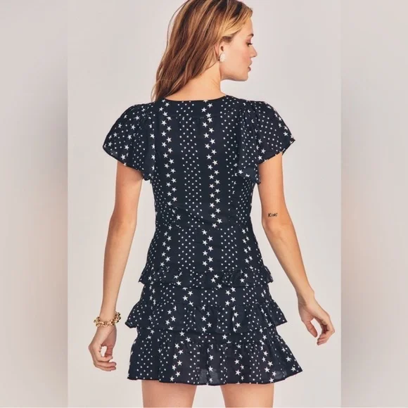 LoveShackFancy • Mini Dress • Higgins • Black Satin • Silk Blend • MSRP $595 - Picture 3 of 12